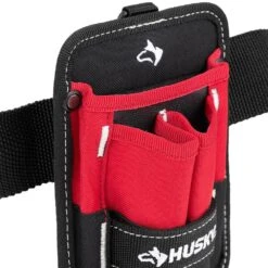 Husky 5 In. 3-Pocket Clip On Tool Belt Pouch -Husky Shop red black husky tool belts hd54183 th 44 1000