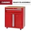 Husky Ready-to-Assemble 24-Gauge Steel 1-Drawer 2-Door Garage Base Cabinet In Red (28 In. W X 32.8 In. H X 18.3 In. D) -Husky Shop red husky free standing cabinets g2801br us 64 1000