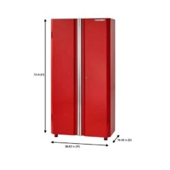 Husky Ready-to-Assemble 24-Gauge Steel Freestanding Garage Cabinet In Red (36.6 In. W X 72 In. H X 18.3 In. D) -Husky Shop red husky free standing cabinets g3602tr us a0 1000