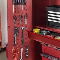 Husky Heavy Duty 36 In. W X 81 In. H X 24 In. D 20-Gauge 3-Shelf Steel Freestanding Garage Storage Cabinet In Red -Husky Shop red husky free standing cabinets ha3f362481 vr 77 1000