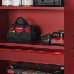 Husky Heavy Duty 36 In. W X 81 In. H X 24 In. D 20-Gauge 3-Shelf Steel Freestanding Garage Storage Cabinet In Red -Husky Shop red husky free standing cabinets ha3f362481 vr c3 1000