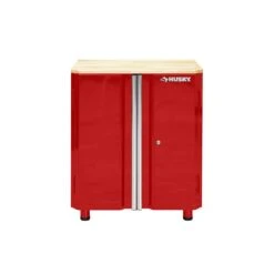 Husky Ready-to-Assemble 23-gauge Steel 2-Door Garage Base Cabinet In Red (28 In. W X 32 In. H X 18 In. D) -Husky Shop red husky free standing cabinets home28xdb22 fa 1000