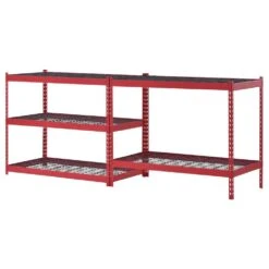 Husky 5-Tier Heavy Duty Boltless Steel Garage Storage Shelving Unit In Red (48 In. W X 78 In. H X 24 In. D) -Husky Shop red husky freestanding shelving units n2r482478w5r 4f 1000
