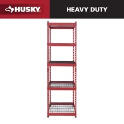 Husky 5-Tier Heavy Duty Boltless Steel Garage Storage Shelving Unit In Red (48 In. W X 78 In. H X 24 In. D)
