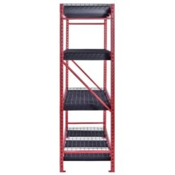Husky 4-Shelf Metal Industrial Duty Freestanding Garage Storage Shelving Unit In Red (77 In. W X 72 In. H X 24 In. D) -Husky Shop red husky freestanding shelving units n2w772472w4r 1d 1000