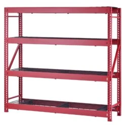 Husky 4-Shelf Metal Industrial Duty Freestanding Garage Storage Shelving Unit In Red (77 In. W X 72 In. H X 24 In. D) -Husky Shop red husky freestanding shelving units n2w772472w4r 40 1000