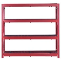 Husky 4-Shelf Metal Industrial Duty Freestanding Garage Storage Shelving Unit In Red (77 In. W X 72 In. H X 24 In. D) -Husky Shop red husky freestanding shelving units n2w772472w4r 77 1000