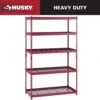 Husky 5-Shelf Metal Heavy-Duty Adjustable Garage Storage Shelving Unit In Red (48 In. W X 78 In. H X 24 In. D) -Husky Shop red husky freestanding shelving units n3r482478w5r 64 1000