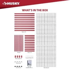 Husky 5-Shelf Metal Heavy-Duty Adjustable Garage Storage Shelving Unit In Red (48 In. W X 78 In. H X 24 In. D) -Husky Shop red husky freestanding shelving units n3r482478w5r a0 1000