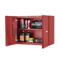 Husky Heavy Duty 64 In. W X 81 In. H X 24 In. D Pre-Assembled Steel 3-Piece Garage Storage System In Red With Wood Worktop -Husky Shop red husky garage storage systems hd1f03 vr 31 1000