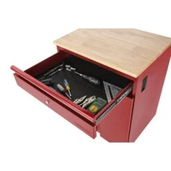 Husky Heavy Duty 64 In. W X 81 In. H X 24 In. D Pre-Assembled Steel 3-Piece Garage Storage System In Red With Wood Worktop -Husky Shop red husky garage storage systems hd1f03 vr 44 1000