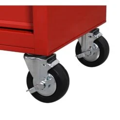 Husky 42 In. W X 18.1 In. D 8-Drawer Red Mobile Workbench Cabinet With Solid Wood Top -Husky Shop red husky mobile workbenches h42mwc8red c3 1000