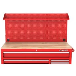 Husky Modular Tool Storage 52 In. W Standard Duty Red Mobile Workbench Cabinet With Pegboard 16 Husky Modular Tool Storage 52 In. W Standard Duty Red Mobile Workbench Cabinet With Pegboard -Husky Shop red husky mobile workbenches h52modsuite2red 40 1000