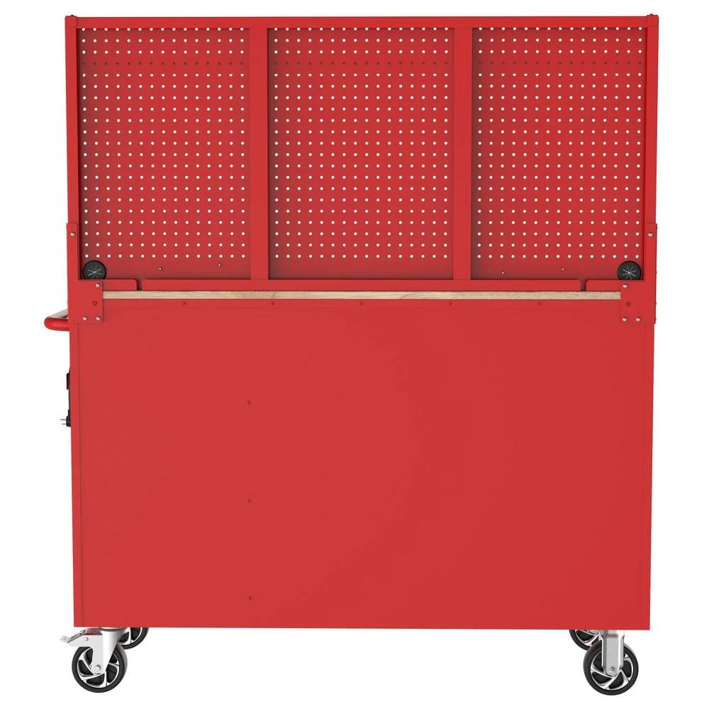 Husky Modular Tool Storage 52 In. W Standard Duty Red Mobile Workbench Cabinet With Pegboard 5 Husky Modular Tool Storage 52 In. W Standard Duty Red Mobile Workbench Cabinet With Pegboard - Image 5