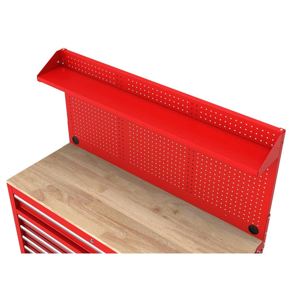 Husky Modular Tool Storage 52 In. W Standard Duty Red Mobile Workbench Cabinet With Pegboard 4 Husky Modular Tool Storage 52 In. W Standard Duty Red Mobile Workbench Cabinet With Pegboard - Image 4