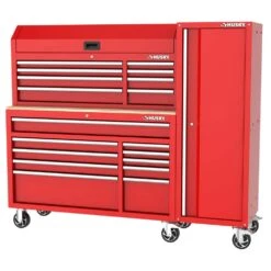Husky Modular Tool Storage 72 In. W Standard Duty Red Mobile Workbench Cabinet With 8-Drawer Top Chest And 20 In. Side Locker 18 Husky Modular Tool Storage 72 In. W Standard Duty Red Mobile Workbench Cabinet With 8-Drawer Top Chest And 20 In. Side Locker -Husky Shop red husky mobile workbenches h52modsuite3red 1d 1000