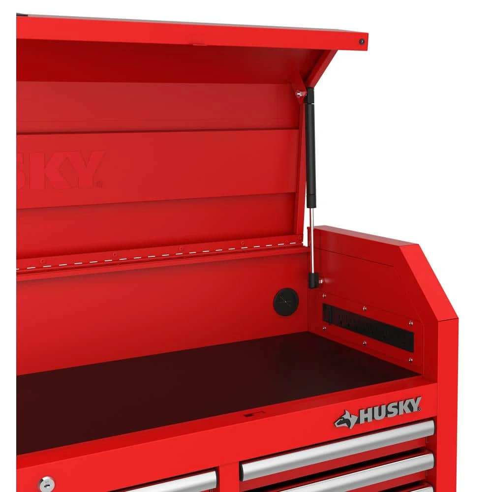Husky Modular Tool Storage 72 In. W Standard Duty Red Mobile Workbench Cabinet With 8-Drawer Top Chest And 20 In. Side Locker 12 Husky Modular Tool Storage 72 In. W Standard Duty Red Mobile Workbench Cabinet With 8-Drawer Top Chest And 20 In. Side Locker - Image 12