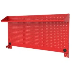 Husky Modular Tool Storage 72 In. W Standard Duty Red Mobile Workbench Cabinet With Pegboard And 20 In. Side Locker -Husky Shop red husky mobile workbenches h52modsuite5red fa 1000