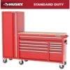 Husky Modular Tool Storage 72 In. W Standard Duty Red Mobile Workbench Cabinet With 20 In. Side Locker -Husky Shop red husky mobile workbenches h52modsuite7red 64 1000