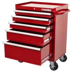 Husky Standard-Duty 27 In. W X 18 In. D 5-Drawer Red Rolling Tool Cabinet 12 Husky Standard-Duty 27 In. W X 18 In. D 5-Drawer Red Rolling Tool Cabinet -Husky Shop red husky tool cabinets h27tr5red 40 1000