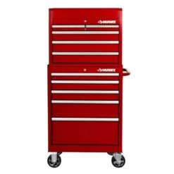 Husky Tool Storage 27 In. W X 18 In. D Standard Duty Red Rolling Tool Chest Combo -Husky Shop red husky tool chest combos h27ch5tr5red a0 1000