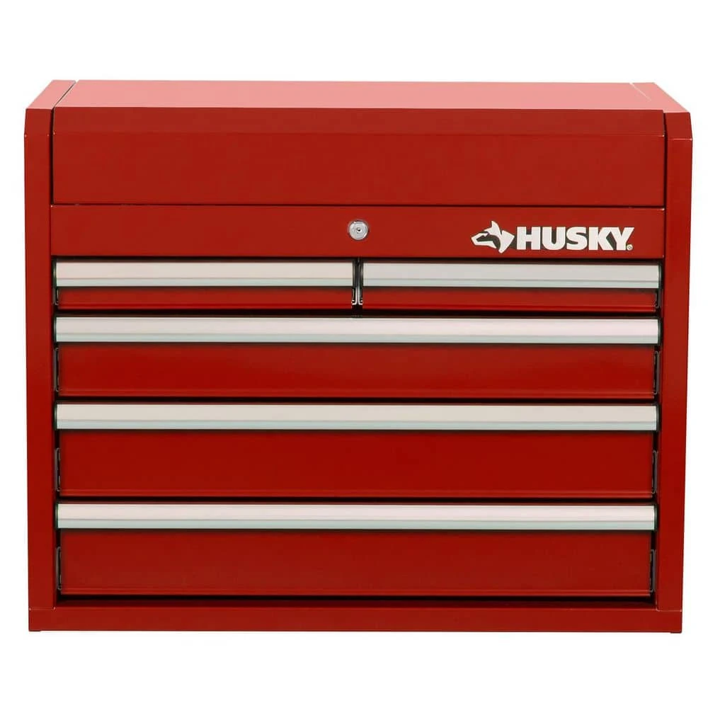 Husky 26 In. W X 16 In. D 5-Drawer Red Top Tool Chest 5 Husky 26 In. W X 16 In. D 5-Drawer Red Top Tool Chest - Image 5