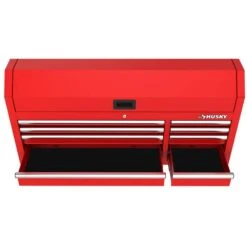 Husky Modular Tool Storage 52 In. W X 16 In. D Standard Duty Red Top Tool Chest -Husky Shop red husky top tool chests h52ch8modred 44 1000