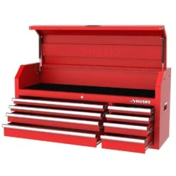 Husky Modular Tool Storage 52 In. W X 16 In. D Standard Duty Red Top Tool Chest -Husky Shop red husky top tool chests h52ch8modred c3 1000