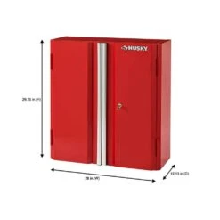 Husky Ready-to-Assemble 24-Gauge Steel Wall Mounted Garage Cabinet In Red (28 In. W X 29.7 In. H X 12 In. D) -Husky Shop red husky wall mounted cabinets g2802wr us a0 1000
