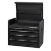 Husky 26 In. W X 16 In. D Standard Duty 5-Drawer Top Tool Chest In Textured Black -Husky Shop rust resistant textured black powder coat paint finish husky top tool chests h26ch5tb 64 1000