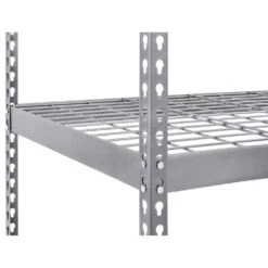 Husky 4-Tier Heavy Duty Steel Garage Storage Shelving Unit In Silver (36 In. W X 72 In. H X 18 In. D) -Husky Shop silver husky freestanding shelving units mr361872w4 77 1000