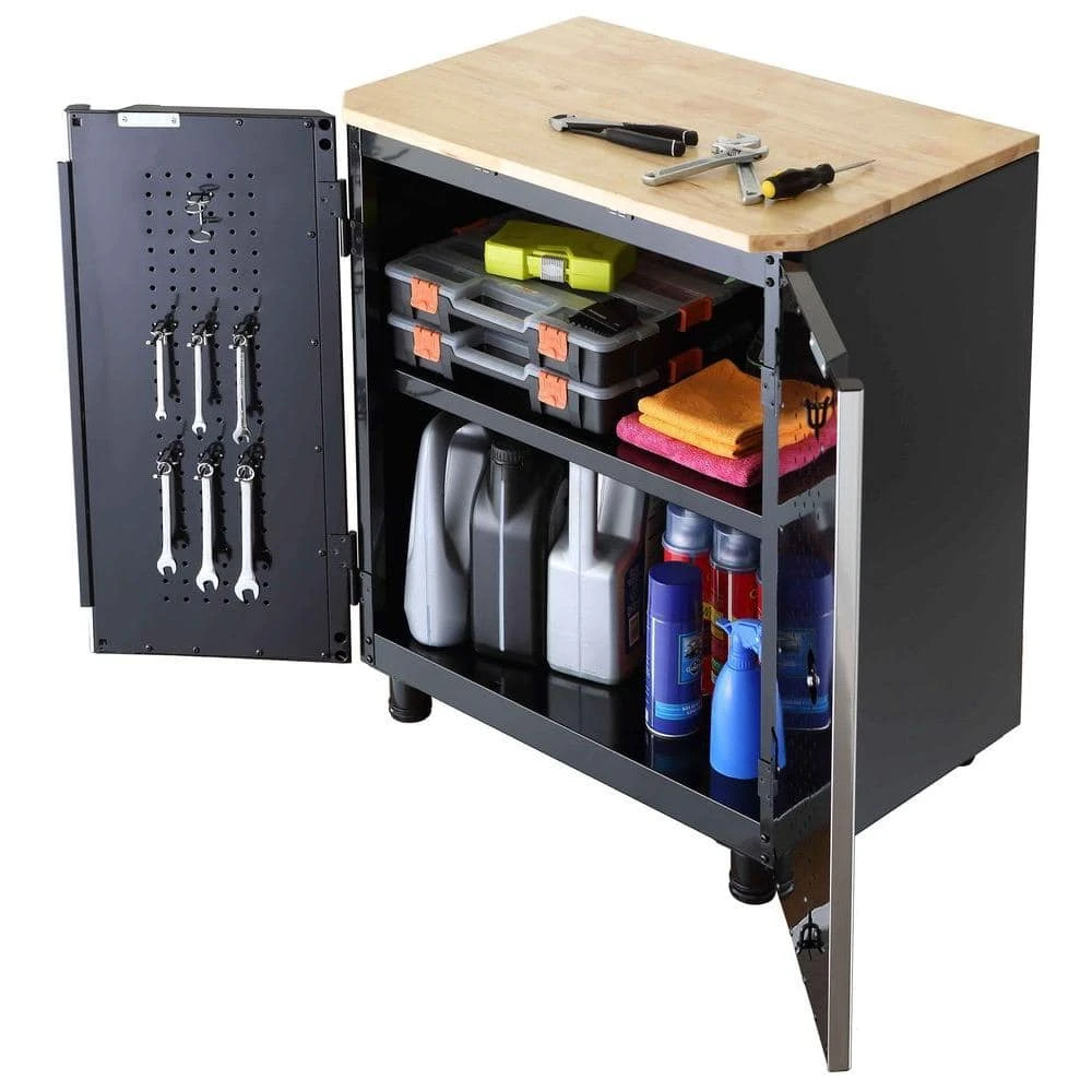 Husky 2-Pack Steel Shelf Set In Black (28 In. W X 15 In. D) For Ready-to-Assemble 28 In. 2-Door Garage Base Cabinet 2 Husky 2-Pack Steel Shelf Set In Black (28 In. W X 15 In. D) For Ready-to-Assemble 28 In. 2-Door Garage Base Cabinet - Image 2