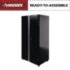 Husky Ready-to-Assemble 24-Gauge Steel Garage Gear Cabinet In Black (36.6 In. W X 72 In. H X 24 In. D -Husky Shop smooth glossy black powder coating husky free standing cabinets g3624w us 64 1000