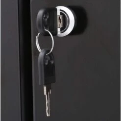 Husky Ready-to-Assemble 24-Gauge Steel Garage Gear Cabinet In Black (36.6 In. W X 72 In. H X 24 In. D -Husky Shop smooth glossy black powder coating husky free standing cabinets g3624w us c3 1000