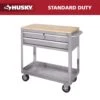 Husky Tool Storage 36 In. W Stainless Steel Utility Cart -Husky Shop stainless steel tool carts houc3603bjx1 64 1000