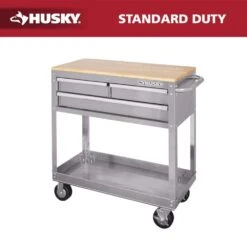 Husky Tool Storage 36 In. W Stainless Steel Utility Cart