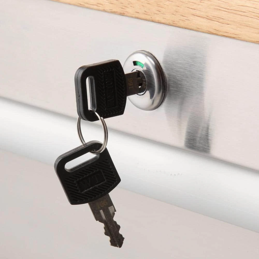 Husky 72 In. W X 18 In. D Heavy Duty 8-Drawer 1-Door Mobile Workbench Tool Chest With Solid Wood Top In Stainless Steel 8 Husky 72 In. W X 18 In. D Heavy Duty 8-Drawer 1-Door Mobile Workbench Tool Chest With Solid Wood Top In Stainless Steel - Image 8