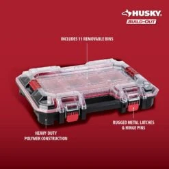 Husky Build-Out 22 In. Modular Tool Storage Deep Organizer -Husky Shop tranparent and black husky modular tool storage systems 22845 1f 1000