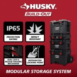 Husky Build-Out 22 In. Modular Tool Storage Deep Organizer -Husky Shop tranparent and black husky modular tool storage systems 22845 44 1000