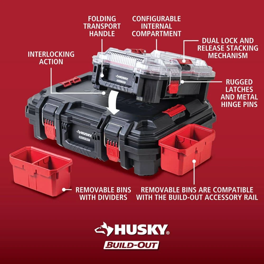 Husky Build-Out Modular Tool Storage 6-Compartment Deep Organizer 6 Husky Build-Out Modular Tool Storage 6-Compartment Deep Organizer - Image 6