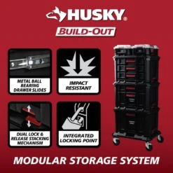 Husky Build-Out Modular Tool Storage 6-Compartment Deep Organizer 17 Husky Build-Out Modular Tool Storage 6-Compartment Deep Organizer -Husky Shop transparent and vintage red and black husky modular tool storage systems hky22846st fa 1000