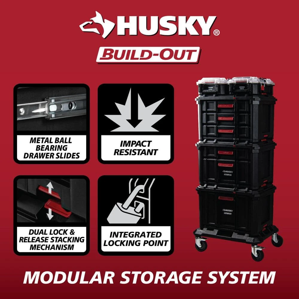 Husky Build-Out Modular Tool Storage 6-Compartment Deep Organizer 8 Husky Build-Out Modular Tool Storage 6-Compartment Deep Organizer - Image 8