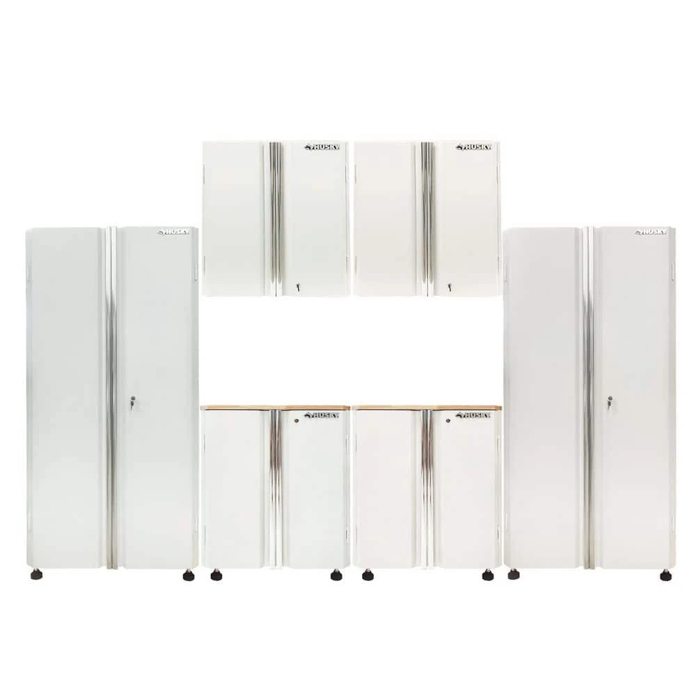 Husky Metal System 36 In. W X 73 In. H X 19 In. D 22-Gauge 3-Shelf Steel Freestanding Cabinet In White 5 Husky Metal System 36 In. W X 73 In. H X 19 In. D 22-Gauge 3-Shelf Steel Freestanding Cabinet In White - Image 5
