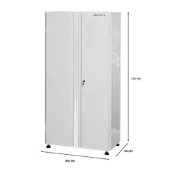 Husky Metal System 36 In. W X 73 In. H X 19 In. D 22-Gauge 3-Shelf Steel Freestanding Cabinet In White
