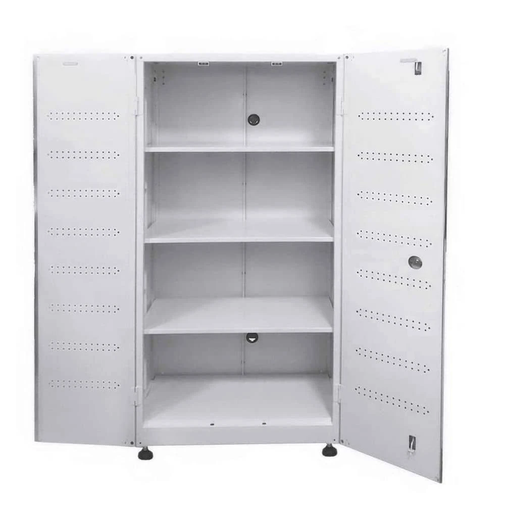 Husky Metal System 36 In. W X 73 In. H X 19 In. D 22-Gauge 3-Shelf Steel Freestanding Cabinet In White 2 Husky Metal System 36 In. W X 73 In. H X 19 In. D 22-Gauge 3-Shelf Steel Freestanding Cabinet In White - Image 2