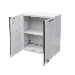 HUSKY 28 In. W X 30 In. H X 12 In. D Folding System 22-Gauge Steel 1-Shelf Wall Mounted Garage Cabinet In White Gloss -Husky Shop white gloss powder coating husky wall mounted cabinets fc122829t01wt 1f 1000