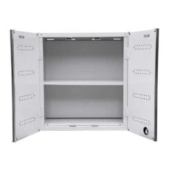 HUSKY 28 In. W X 30 In. H X 12 In. D Folding System 22-Gauge Steel 1-Shelf Wall Mounted Garage Cabinet In White Gloss -Husky Shop white gloss powder coating husky wall mounted cabinets fc122829t01wt 77 1000