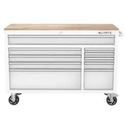 Husky Modular Tool Storage 52 In. W White Mobile Workbench Cabinet -Husky Shop white husky mobile workbenches h52mwc10modwht 40 1000