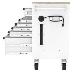 Husky Modular Tool Storage 52 In. W White Mobile Workbench Cabinet -Husky Shop white husky mobile workbenches h52mwc10modwht c3 1000