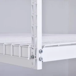 Husky 97.5 In. W X 43.75 In. H X 32 In. D Adjustable Metal Overhead Garage Storage Rack In White -Husky Shop white husky overhead garage storage acr3296w p 1d 1000